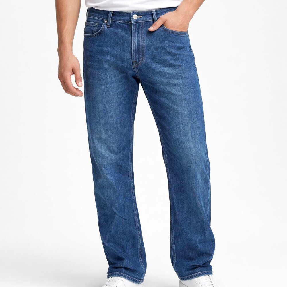 Noiz Jeans Men’s 44x32 Blue Straight Leg Denim Premium EUC 100% Cotton